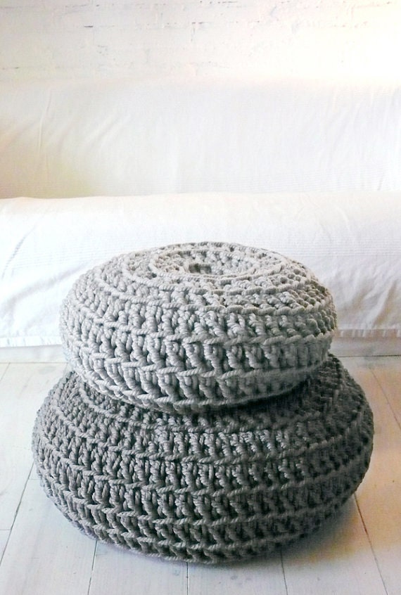 Floor Cushion Crochet - Silver Gray