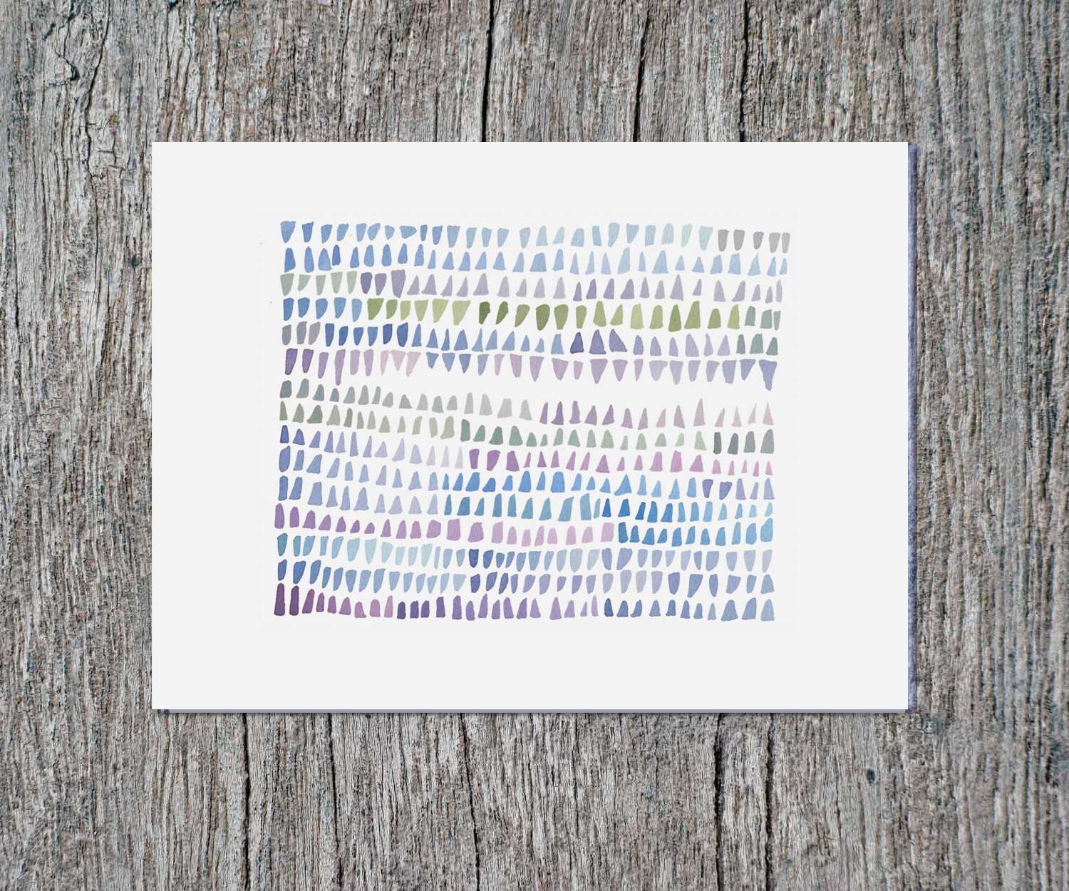 Summer sea breeze Watercolor painting Seaglass Abstract Art  green blue lavender original watercolour paintingArt