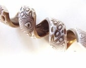 GYPSY PAISLEY Dreadlock Beads  - White and Gold Bohemian Dreadlock Accessories