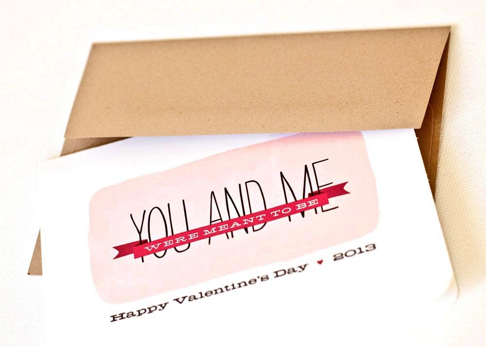 Romantic Greeting Card, Anniversary Card, Valentine // MEANT TO BE