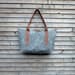 Waxed canvas zip tote bag/ carry all with  leather handles and zipper closure  COLLECTION UNISEX