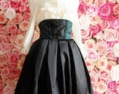 Emerald green High waist Bustle skirt Gothic Lolita
