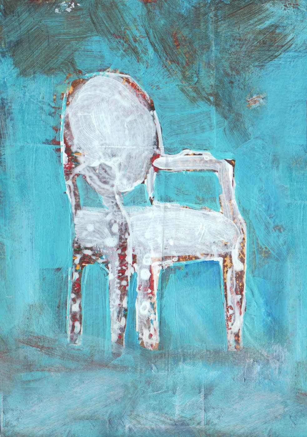 Giclee Print from Original Mixed Media Painting of a Chair - dianamulder
