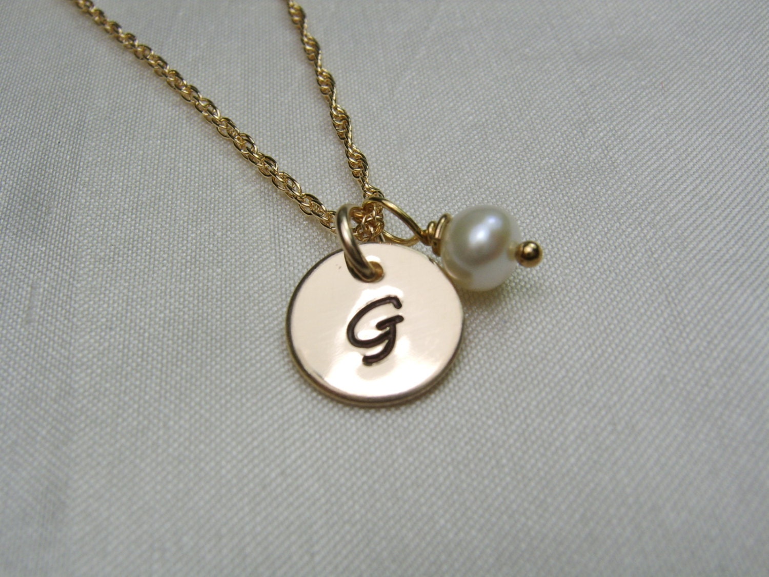 Initial Necklace - Gold Birthstone Personalized Necklace