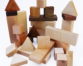 Building Blocks, 30 wood blocks for toddlers and babies, early building toy