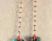 Antiqued copper and turquoise earrings