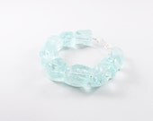 Rough crystal quartz bracelet blue jewelry chunky