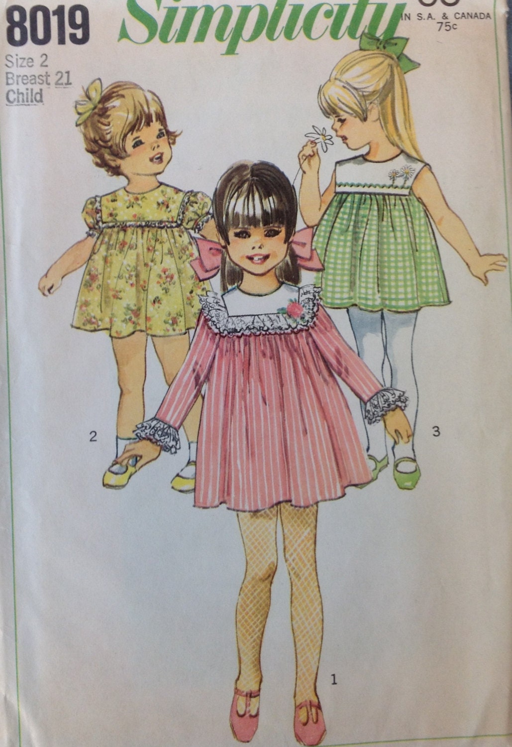 Simplicity 8019 Adorable vintage dress Sewing Pattern Size 2 vintage pattern dress child toddler