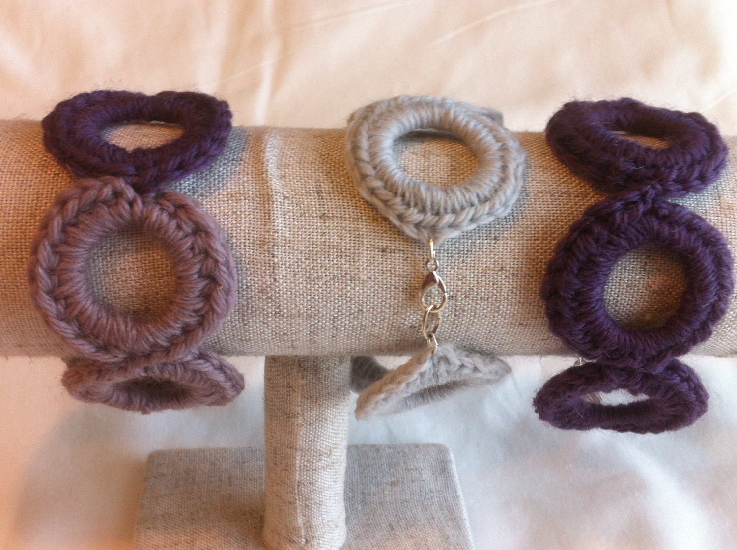 Crochet Circle Bracelets - Infinity Bracelets -  Unique Gift - OOAK - Ready to Ship