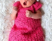 Elegant Felicity Dress Crochet Pattern Sizes Newborn, 0-3 Months and 3-6 Months