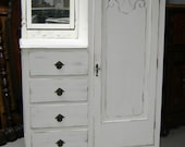Shabby Antique Dresser Armoire Bedroom In A Box Painted French White
