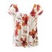 Floral Cotton Blouse, White and Red Flowers, Summer Blouse, Floral Sleeves, Designers Shirt, Women Blouse