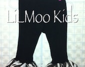 BOUTIQUE Custom LiLMoo Baby Girl PaNTS Sassy Zebra Black white Rhumba Ruffles 0 3 6 12 18 24 M 2 T 3 4 5 6 7 8