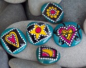 Fortune Teller Magnets Set/ Painted Rocks / Sandi Pike Foundas / Cape Cod Sea Stones