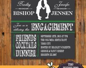 Engagement Party, Rehearsal Dinner, Save-the-Date or Wedding Shower Invitation - Silhouette Couple Item 0052a