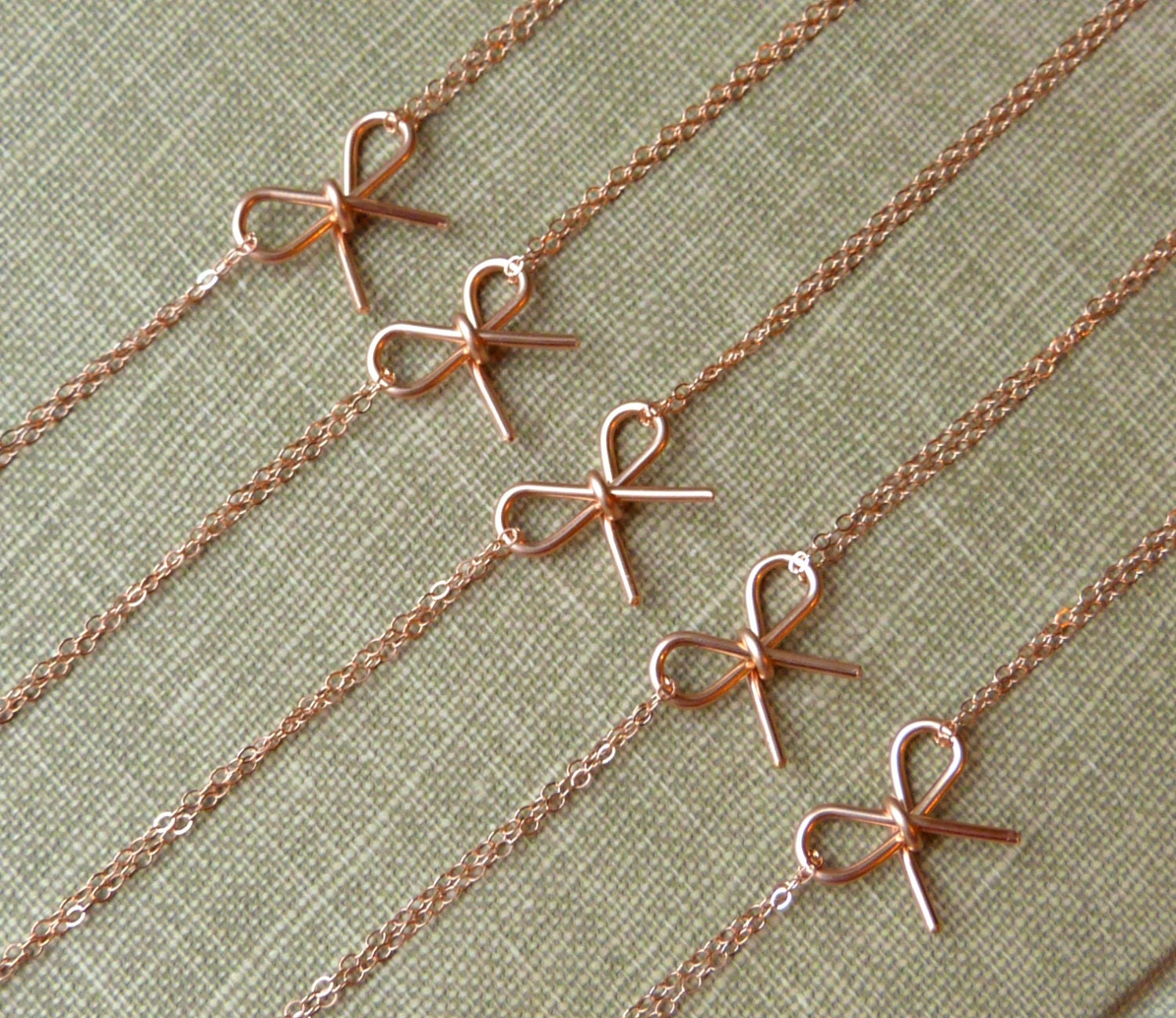 Rose Gold Bow Bracelet bridesmaid jewelry Tie the Knot gift