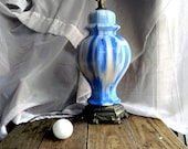 Country Glamour--Handpainted Glass and Metal Lamp (base only, no shade or hardware)