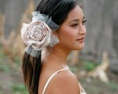 Dusty Pink Bridal Hair Rose, fascinator, nude pink corsage, bohemian wedding flower, Australian handmade