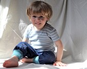 Denim pants - Organic Children Clothing, Unisex infant pants, Blue denim with custom cuffs