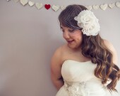 vintage double rose bridal veil- bandeau style- wedding veil