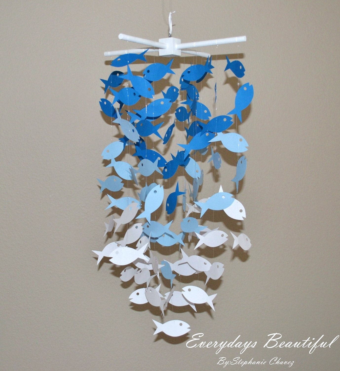 Fish Mobile/chandelier /CHOOSE YOUR 3 COLORS