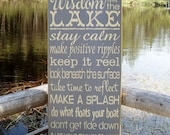 Wisdom from the Lake Distressed Word Art Subway Wood Sign