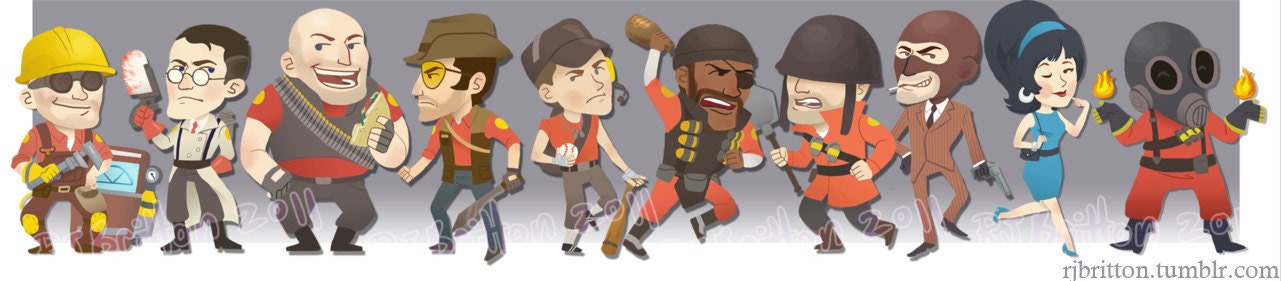 Team Fortress 2 stickers - by RJ Britton