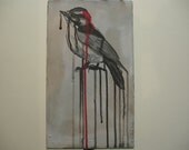 Original bird painting sale, Modern bird art sale on canvas by Ricardo Machado