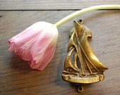 DOOR KNOCKER SAILING Boat Ship Nautical Vintage Brass