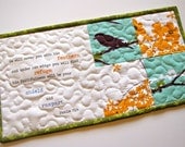 Psalm 91: 4 scripture mini quilt, quilted mug rug, mug mat, made to order