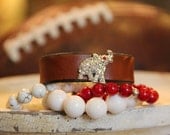 Bama Gameday Cuff, Vintage Jewel Leather Cuff Bracelet, Lucky Elephant Cuff, Roll Tide Jewelry, Bama Fan, Roll Tide, University of Alabama