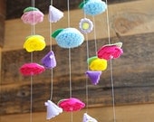 Bright Blossoms Felt Flower Mobile - Girls Room Mobile - Baby Girl Nursery Mobile