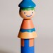 Large Stacking Doll (PASTEL), Skills developer, Wood Toy, Colorful Wooden Beads, waldorf