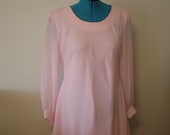 vintage dreamy Spun Sugar pink dress with sheer sleeves Plus Size
