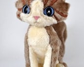 soft toy cat GREGORY / hand made toys/ stuffed toys/ silver cat