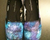 Galaxy Shoes Toms Style Vans Galaxy Clothings Painted Toms Hand Painted Shoes Custom Shoes