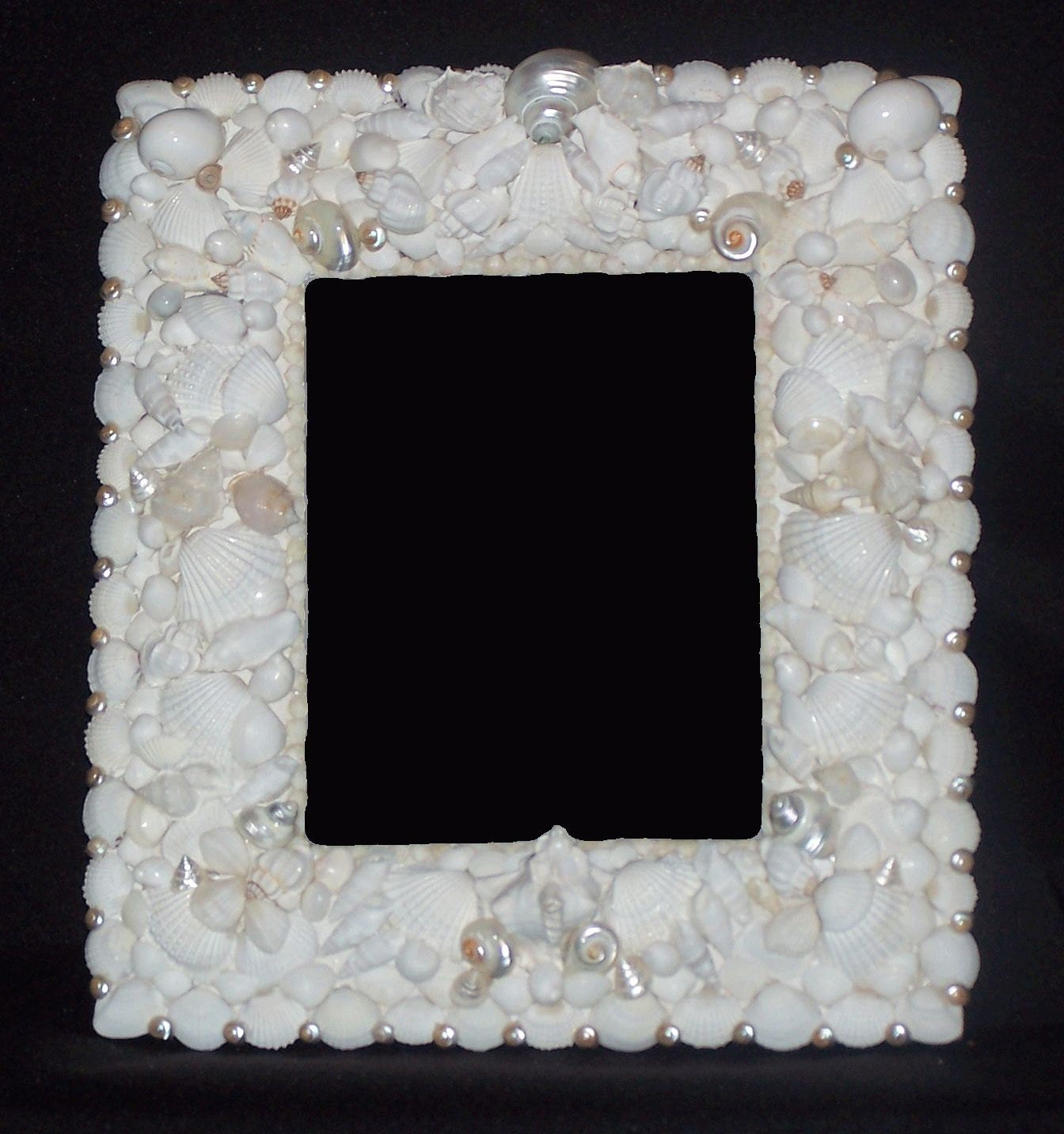 Handcrafted Beach Decor Shell Mirror - Nautical Seashell Mirror/Frame 14"W x 16"H