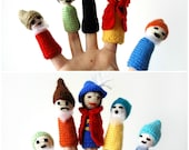 Snow White and the Seven Dwarfs Amigurumi Finger Puppets, kids toys, puppets for children, gifts for kids