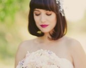Softest Spring mint and blush handmade flower brooch bouquet -- deposit on a made-to-order wedding bouquet