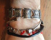 King Tut Tribal Engraved Panel Link Bracelet