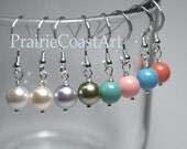 Set of 5 Custom Color Bridesmaid Pearl Earrings  -  Swarovski Pearl Sterling Silver Ear Wires - Wedding Gift Set Jewelry  Jade Coral