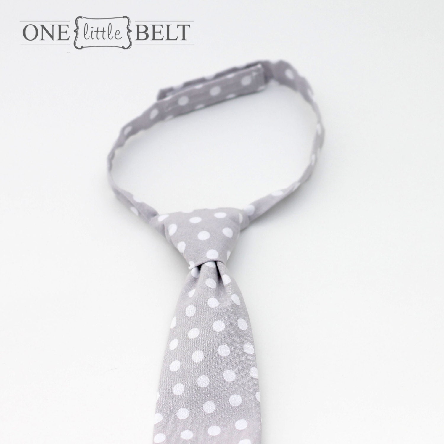 Baby, Toddler and Boys Necktie- Gray Polka Dot Newborn-7 years