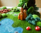Waldorf  Inpired Natural Toy- Custom  Large Wool Playmat/Playscape