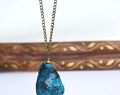Turquoise Necklace, Ocean Blue Turquoise Necklace, Gold and Blue Stone Jewellery, Tribal Necklace