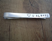 Men's Personalized Tie Clip - Hand Stamped Accessories Tie Bar Custom - Father of the Bride - Men's Wedding Accessories - Custom Tie Clip