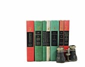 MODERN LIBRARY 1950s Decorative Books, Book Collection, Weddings Home Decor, Instant Library FIller, red green