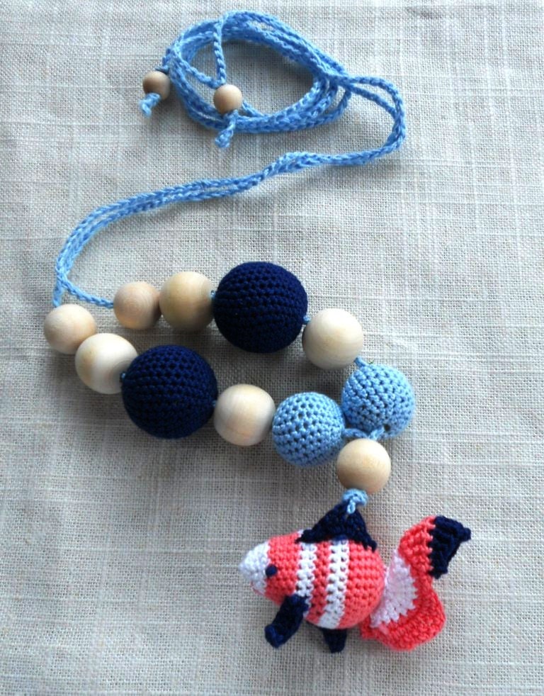 Navy Nursing Necklace/Breastfeeding Necklace -Blue & Navy Kids Necklace- Gift for Chil -  made to order