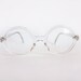 Vintage NOUVELLE VAGUE clear Rhinestone round circle frames ,80s, Dead Stock, Space Age Eyewear