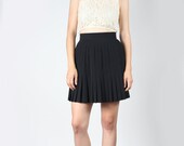 Black High Waist Pleated Mini Skirt Vintage Maxfield Los Angeles
