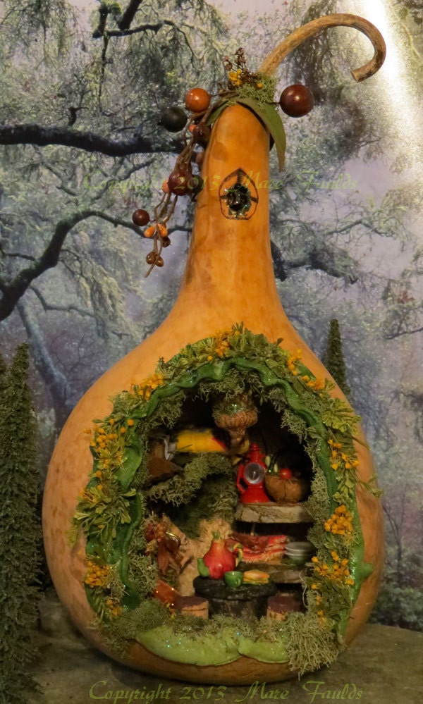Fairy House, A Fairy's Gourd Cottage, Woodland Fairies, Faeries, Fairy Houses